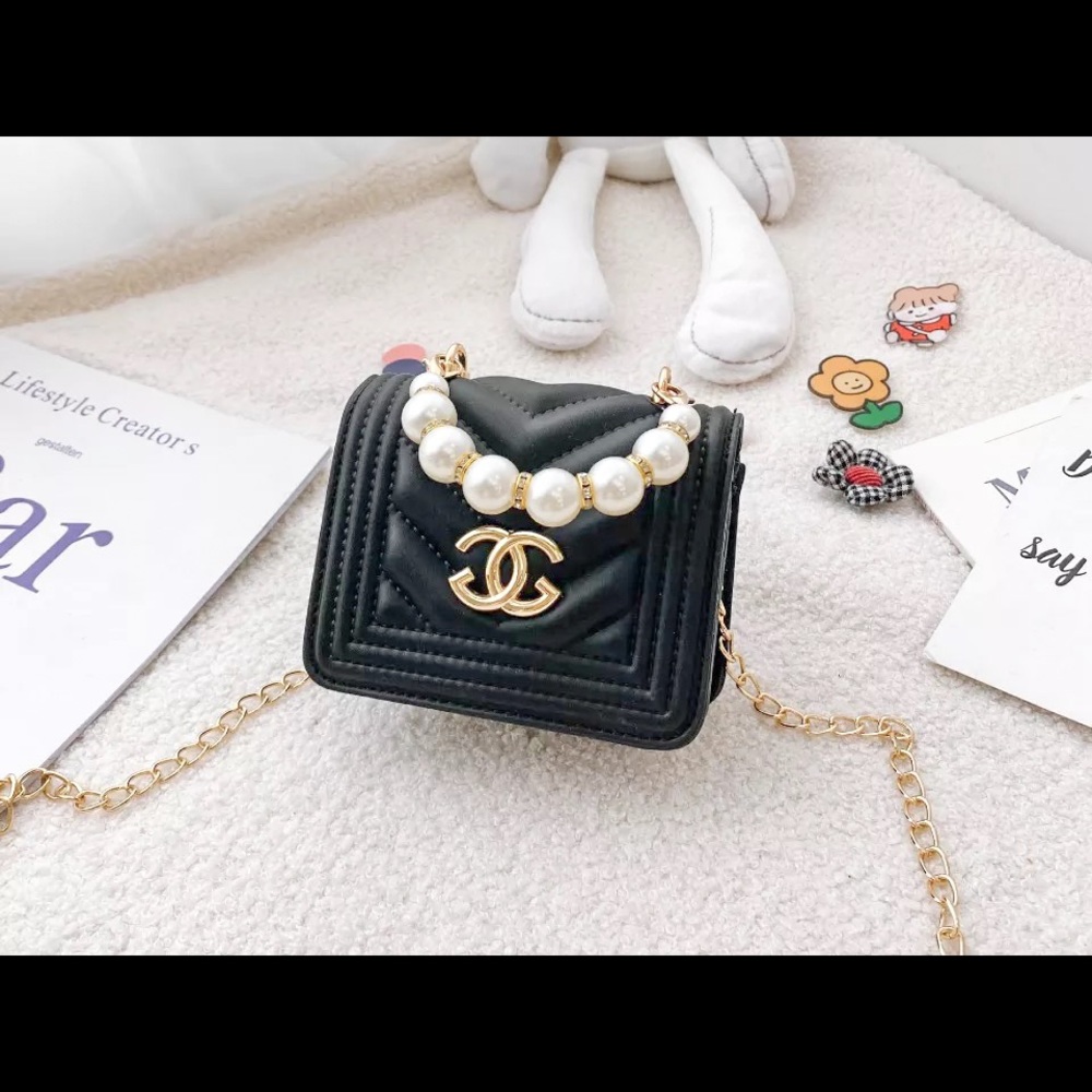Black Mini Kids Square Bag